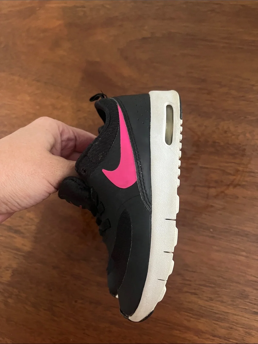 Nike Kids Black and Pink Air Max Thea Sneakers